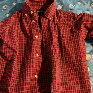 Boys Red Polo Button Down
